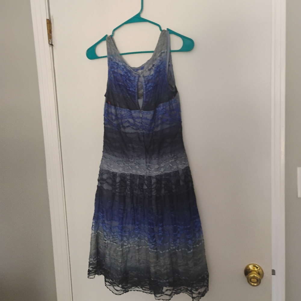 Betsey Johnson Sleeveless Blue Lace Ombre Dress - Picture 3 of 3